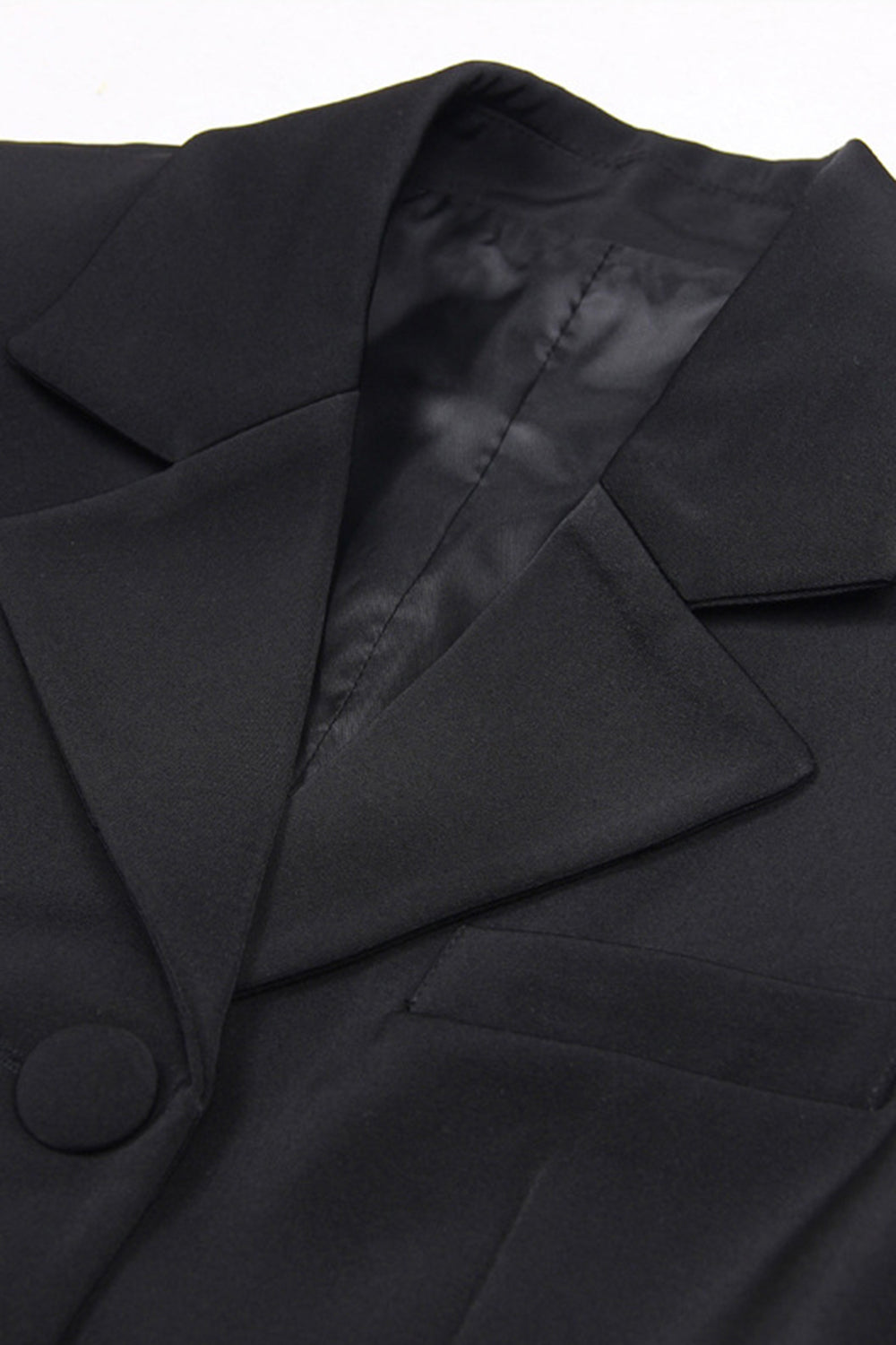 Black Notched Lapel Cut Out Women Prom Suits with Bow