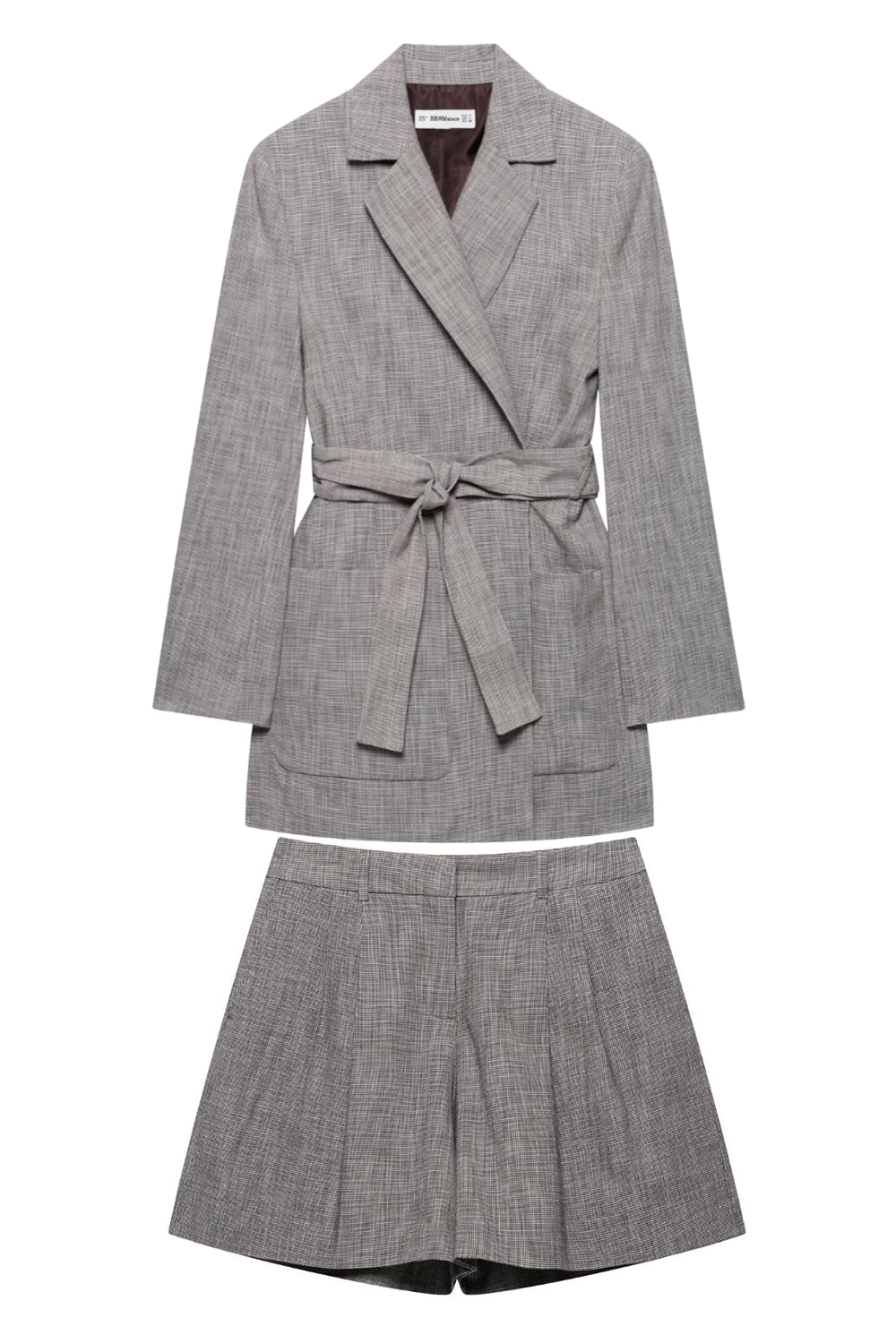 Grey 2-Piece Notched Lapel Women Prom Suits with Belts