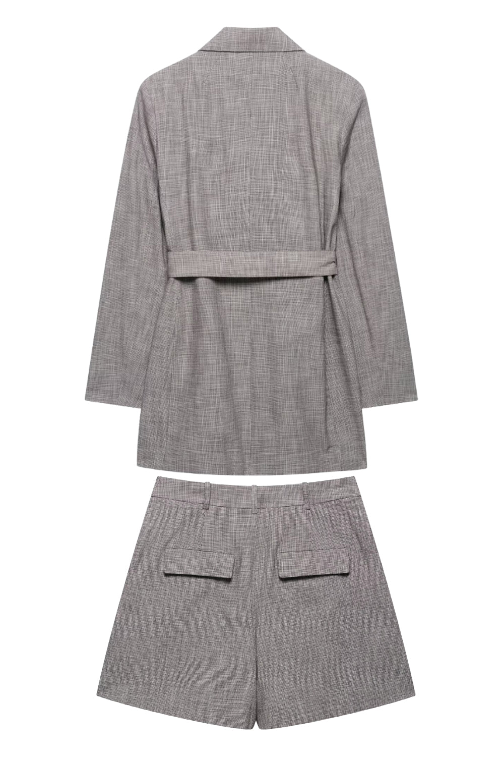 Grey 2-Piece Notched Lapel Women Prom Suits with Belts