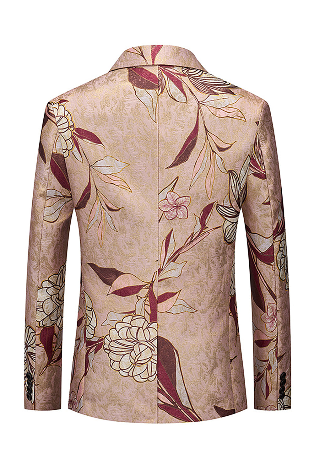 Men's Floral Printed Notched Lapel Prom Blazer
