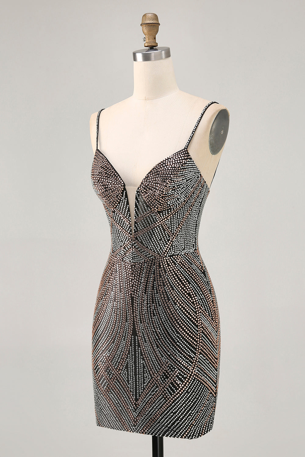 Sparkly Black Tight Short Homecoming Dress with Beading