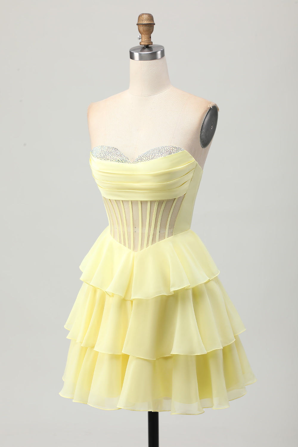 Green A Line Sweetheart Corset Homecoming Dress with Beading