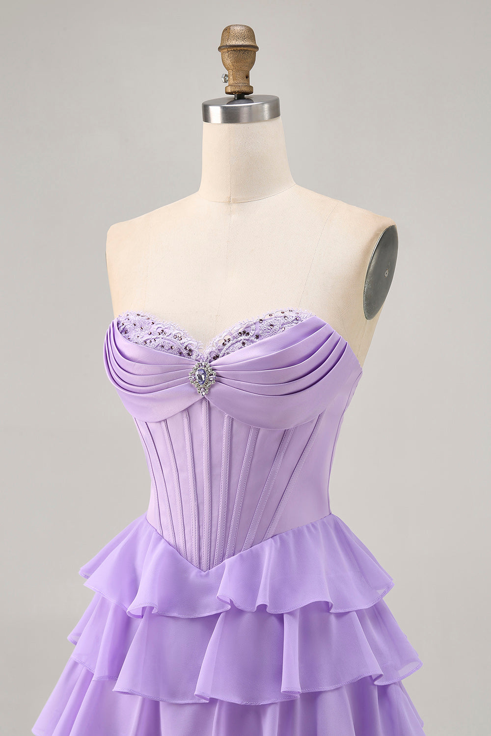 Blush Tiered A Line Strapless Short Homecoming Dress
