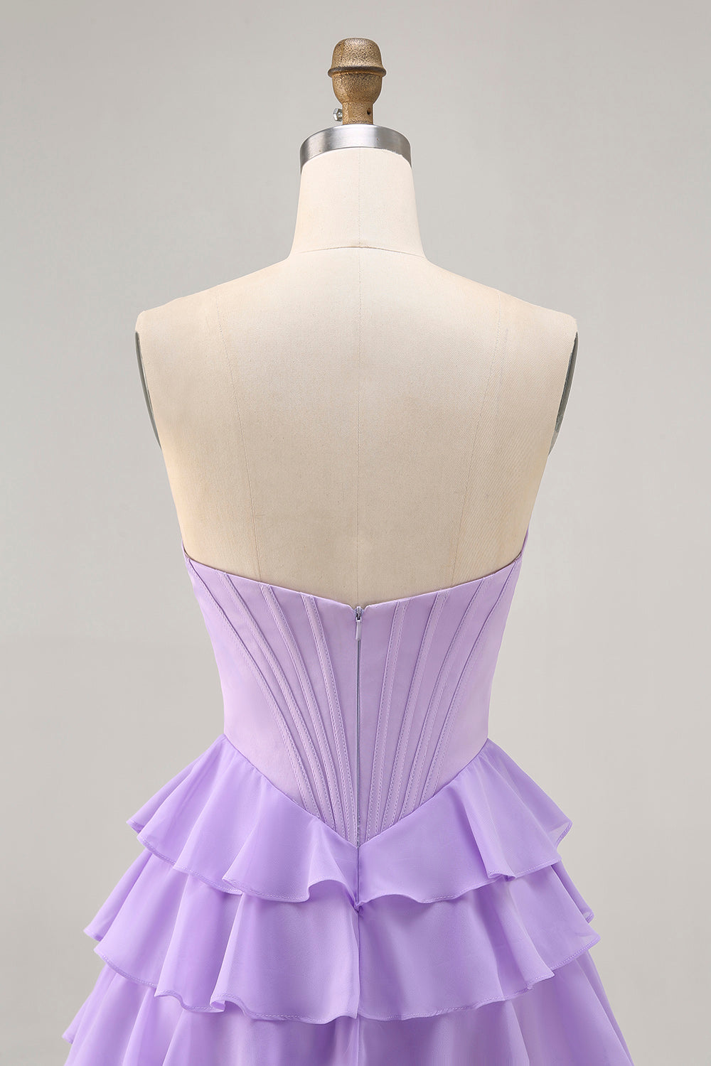Blush Tiered A Line Strapless Short Homecoming Dress