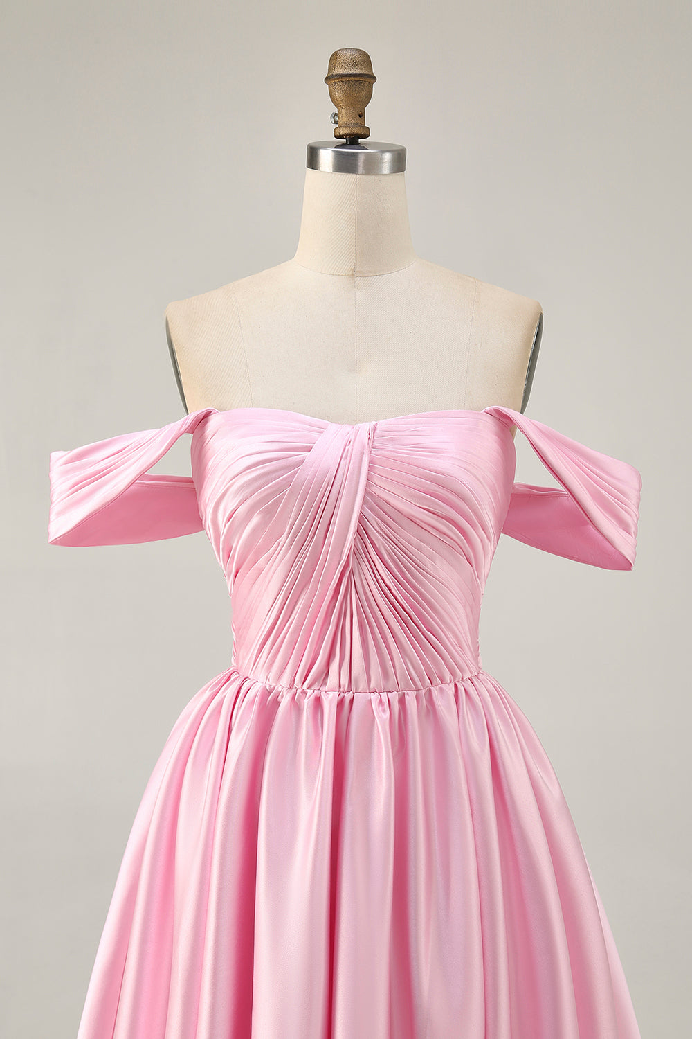 Pink Off The Shoulder Ruched Short Homecoming Dress