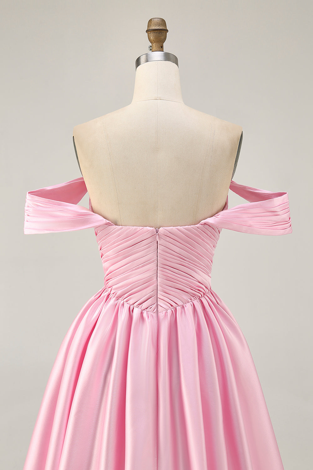 Pink Off The Shoulder Ruched Short Homecoming Dress