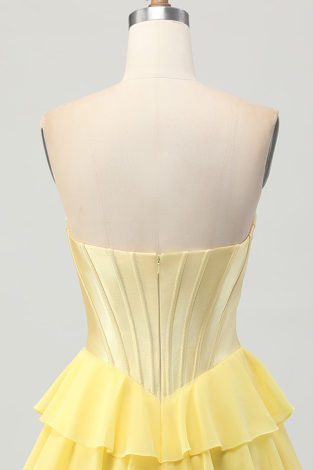 Blue Tiered Corset A Line Strapless Short Homecoming Dress