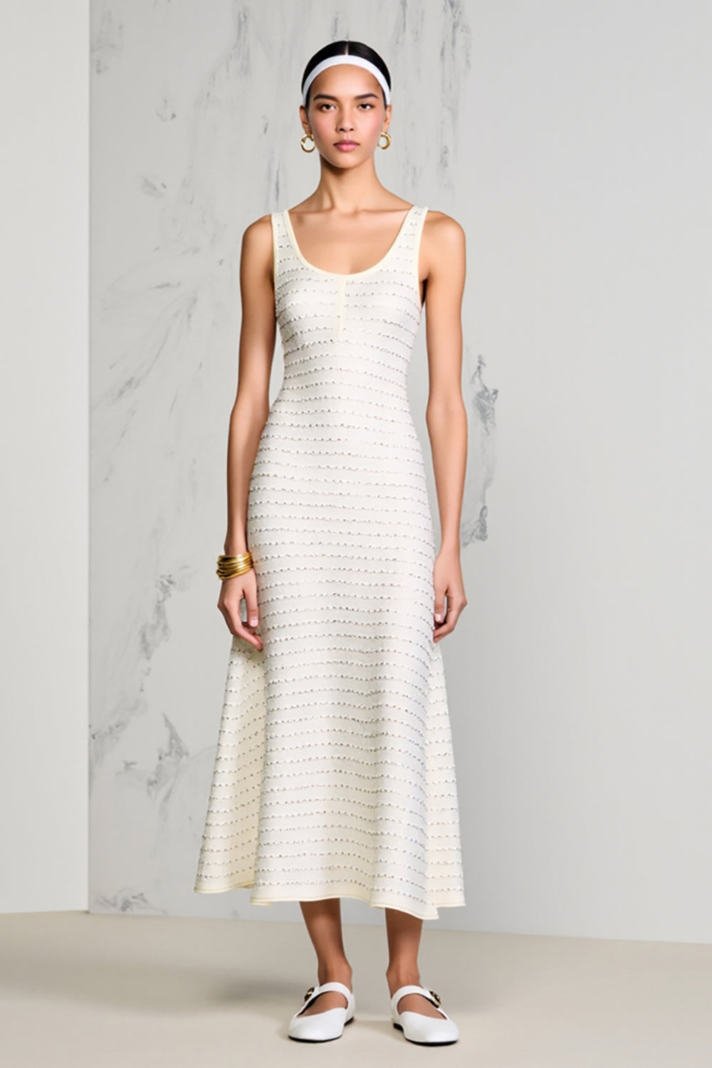 Ivory A Line Satin Long Wedding Guest Dress