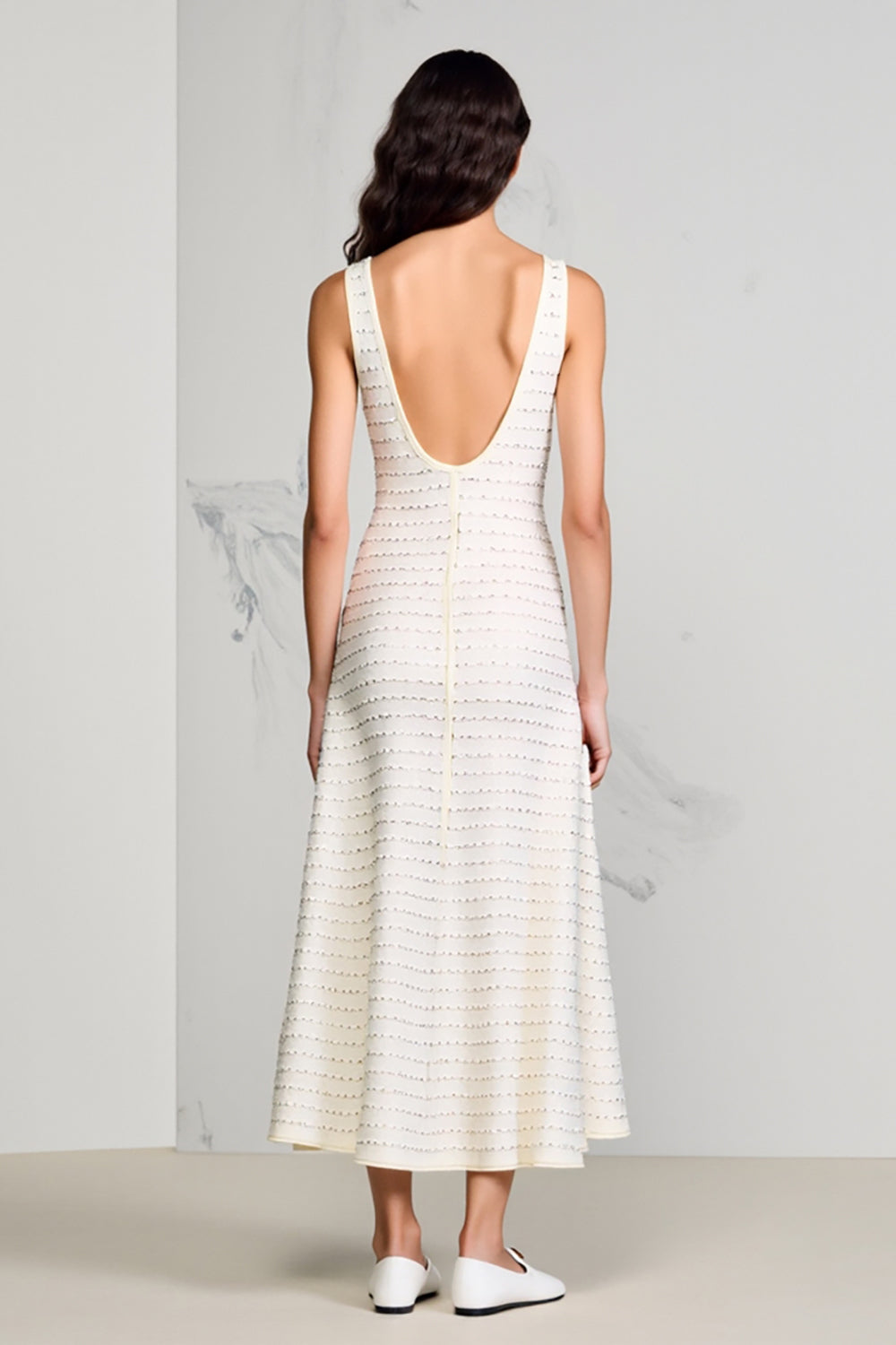 Ivory A Line Satin Long Wedding Guest Dress