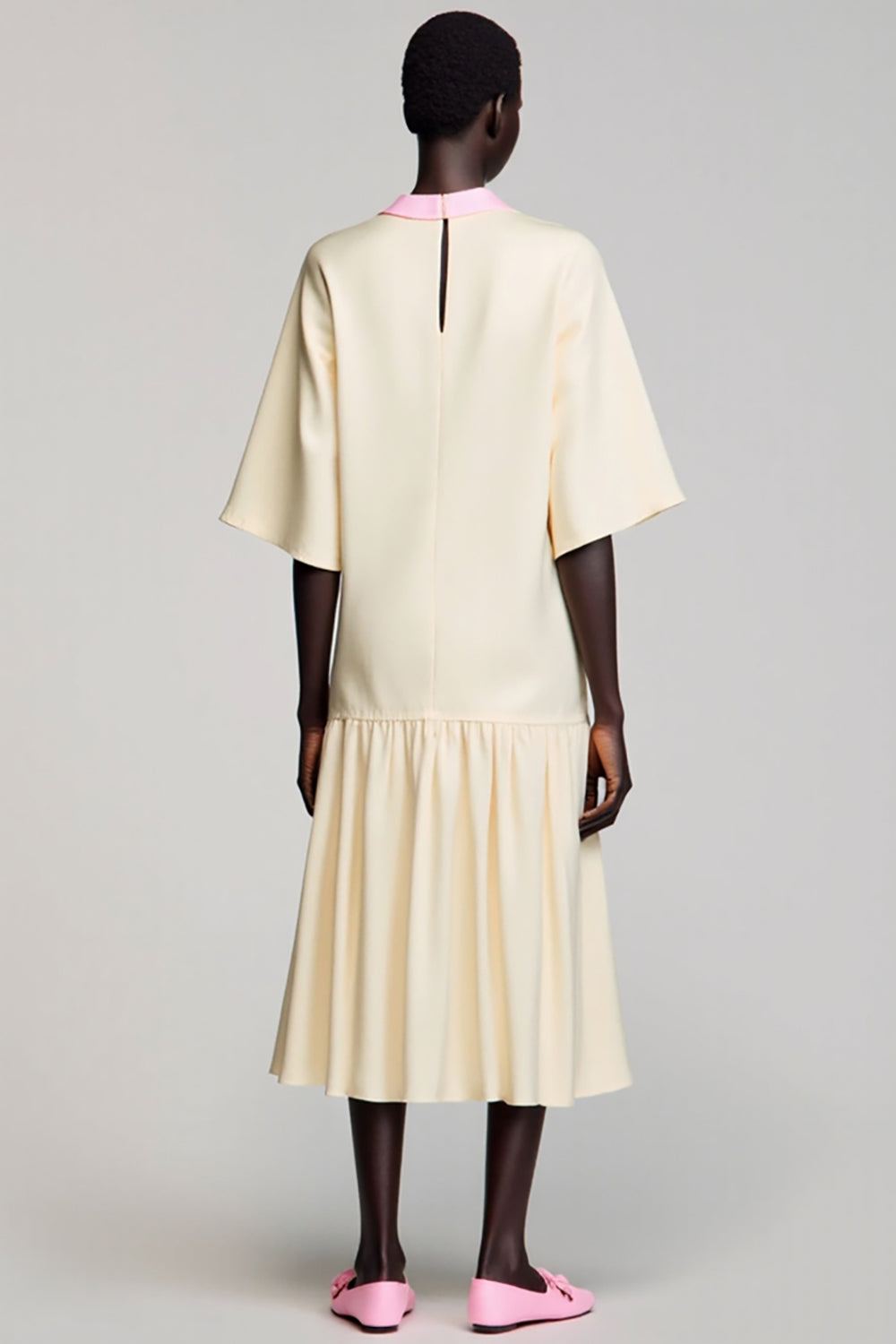 Ivory Cotton Flower Wedding Guest Dress