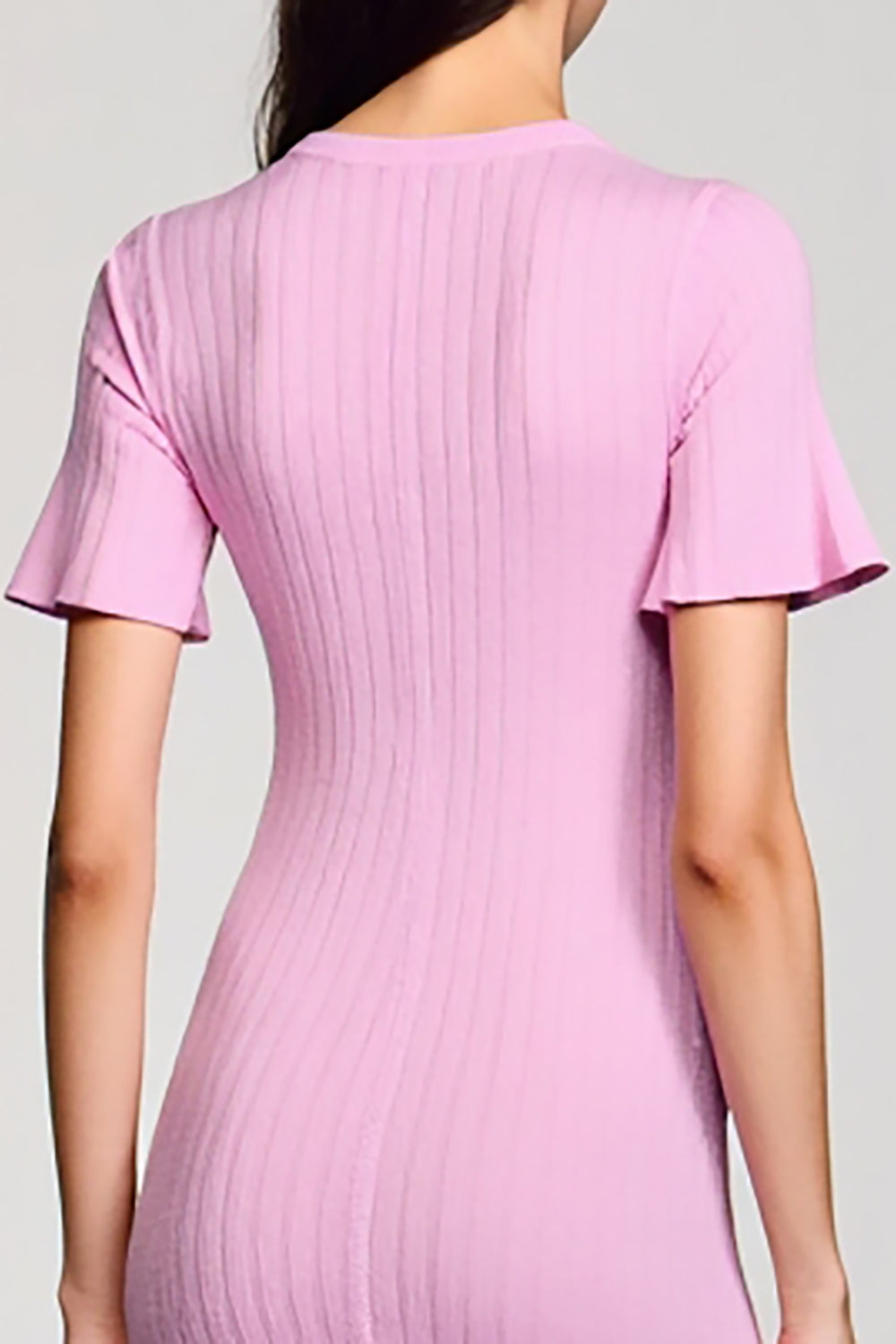 Pink Sheath Jersey Wedding Guest Dress with Bowknot