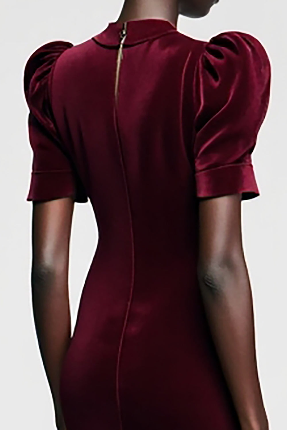 Dark Red Velvet Sheath Wedding Guest Dress