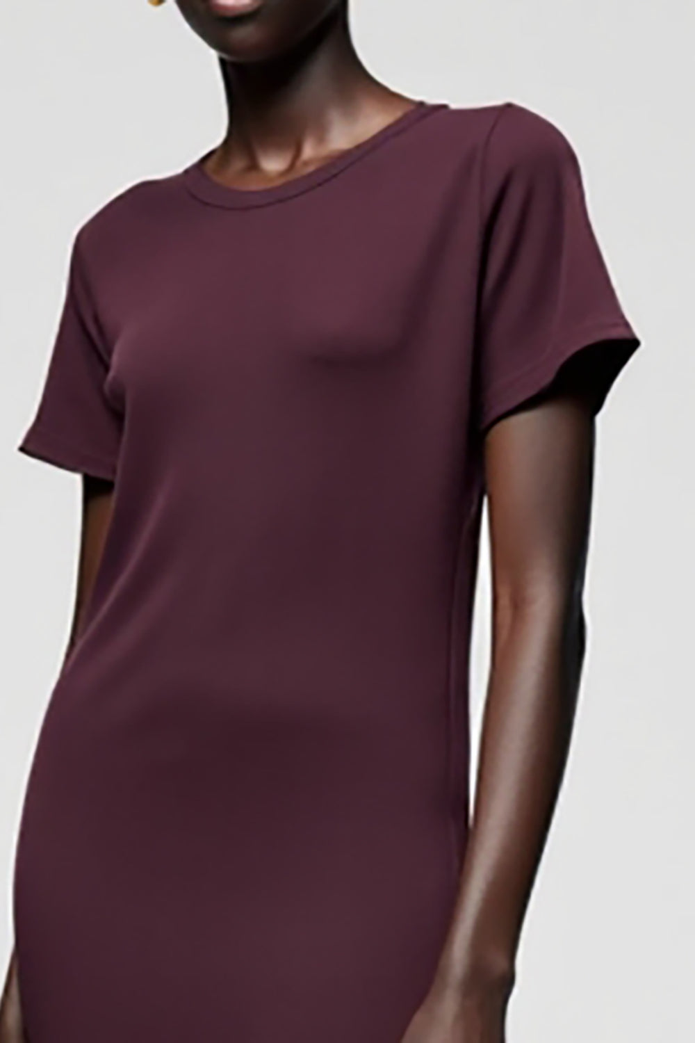 Burgundy Jersey Sheath Wedding Guest Dress
