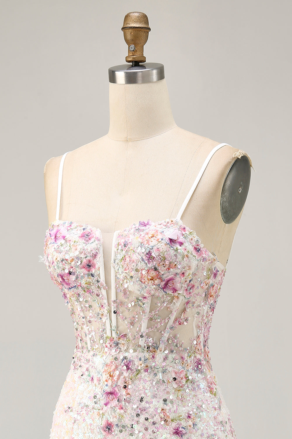 Sparkly Black Pink Floral Corset Short Homecoming Dress with Sequins