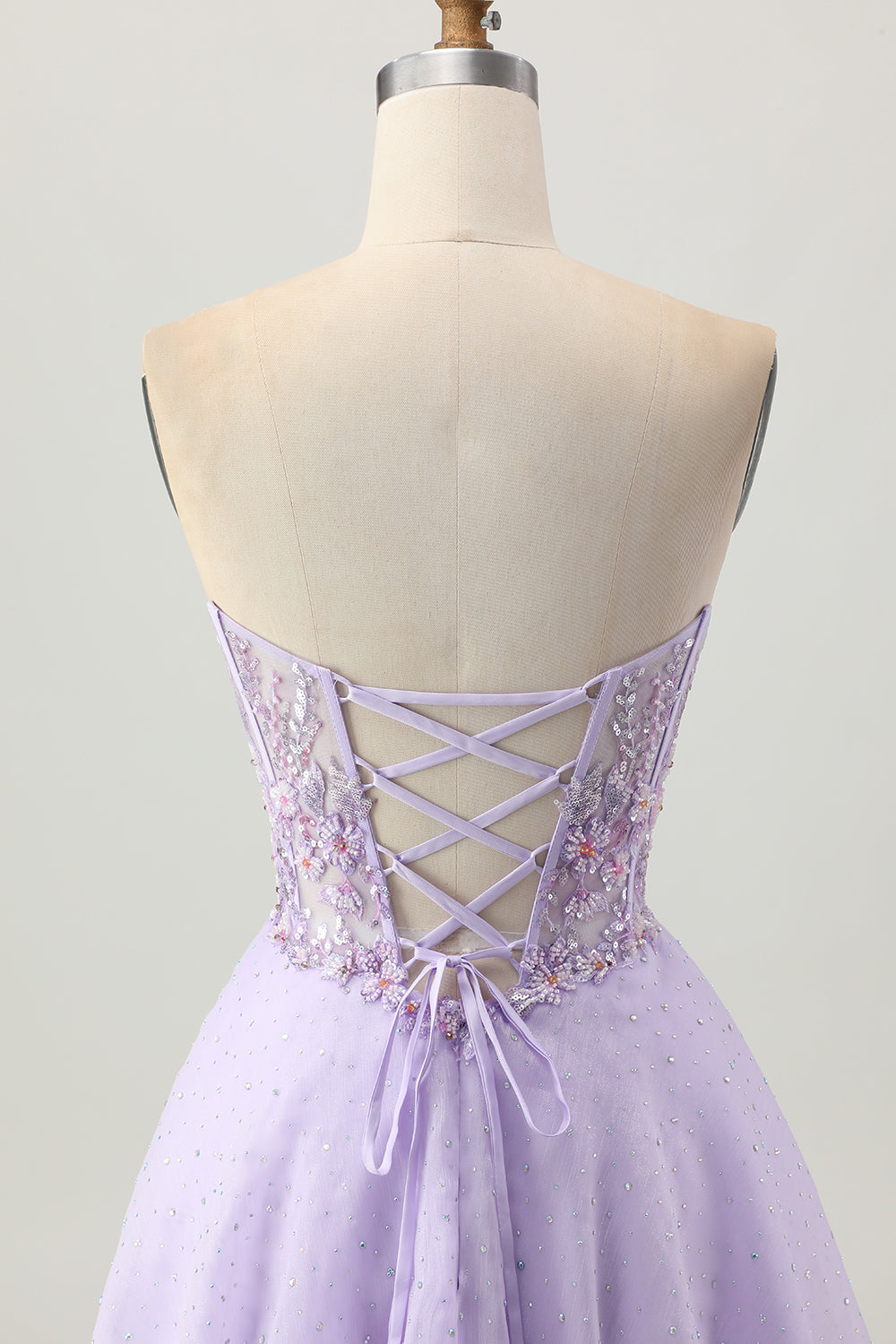 Sparkly Beaded A Line Lilac Sequins Short Homecoming Dress