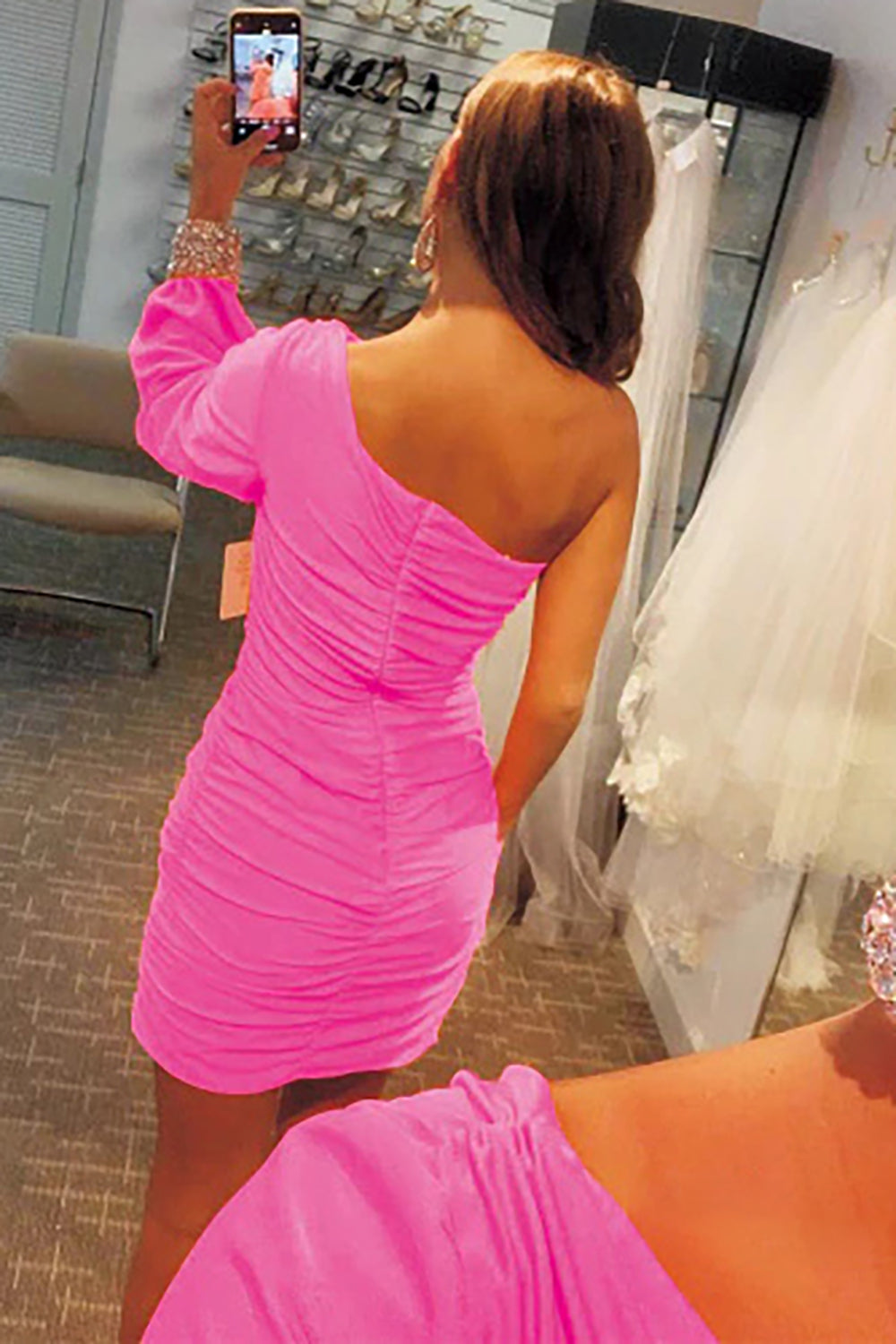 One-Shoulder Bodycon Short Prom Dress Homecoming Dress