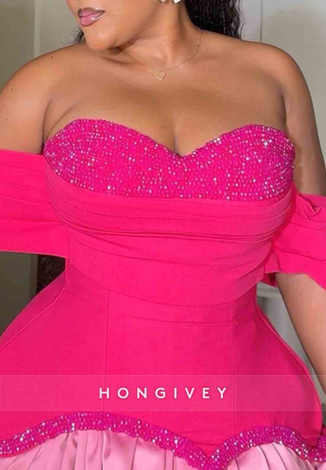 A-Line Off the Shoulder Pleated Regular Straps Beading Mini Homecoming Dresses