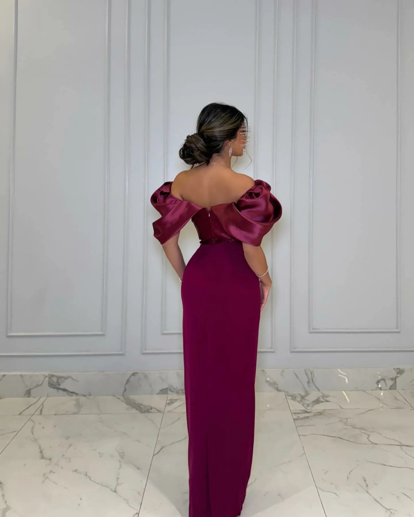 Evening Dress Off Shoulder Arabic Formal  Prom Gown Elegant  Long Mermaid Wedding Party Dress Women Customized