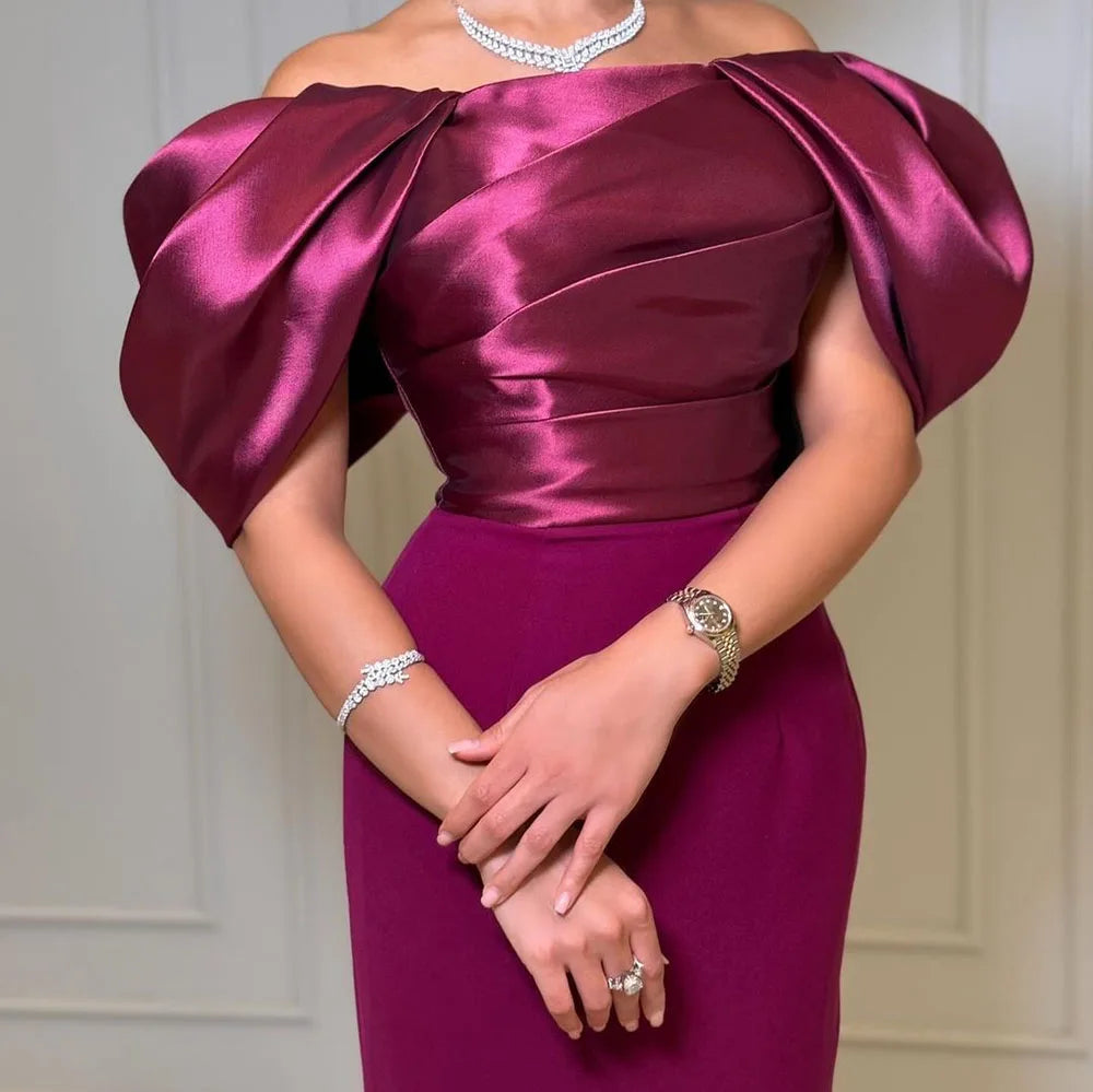 Evening Dress Off Shoulder Arabic Formal  Prom Gown Elegant  Long Mermaid Wedding Party Dress Women Customized