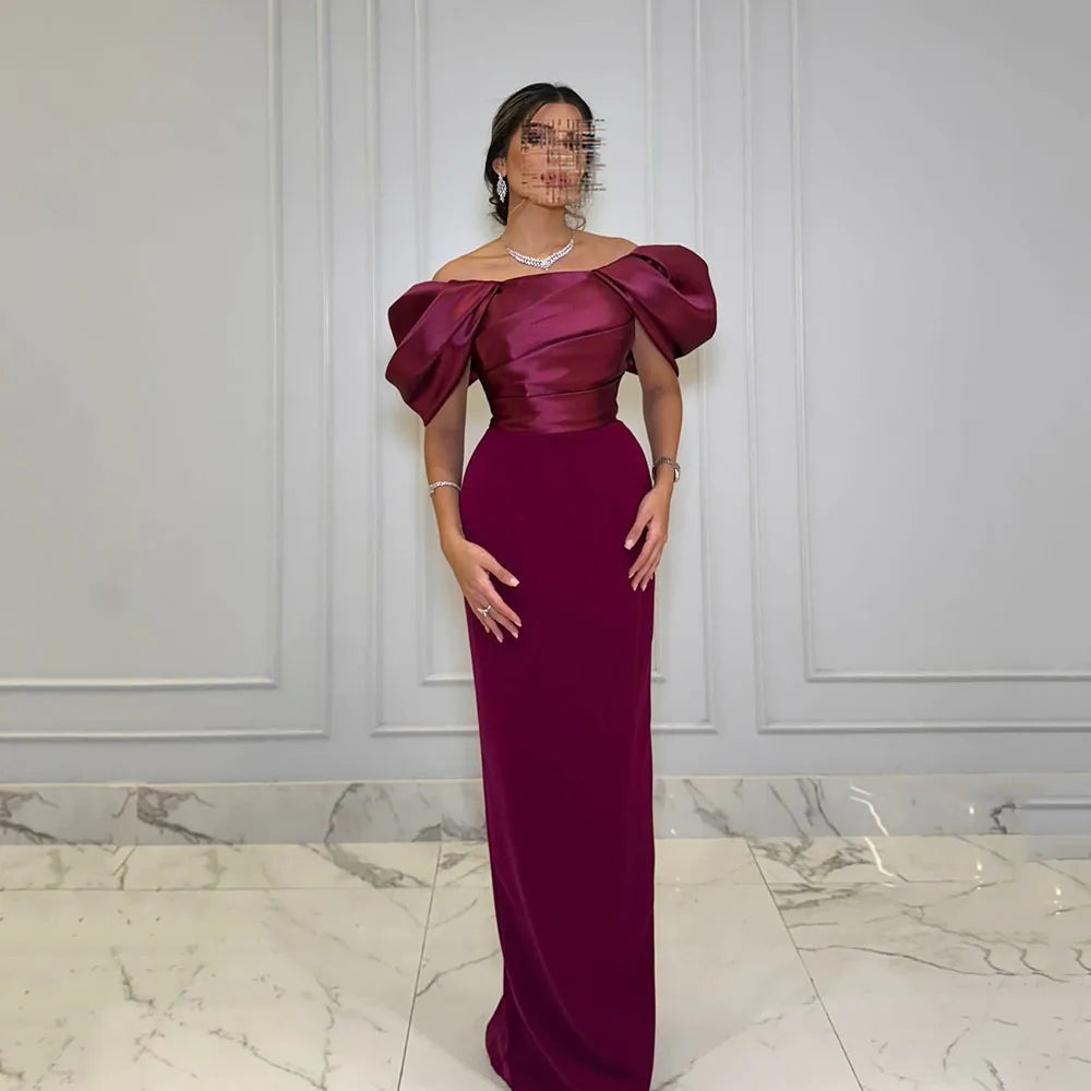 Evening Dress Off Shoulder Arabic Formal  Prom Gown Elegant  Long Mermaid Wedding Party Dress Women Customized