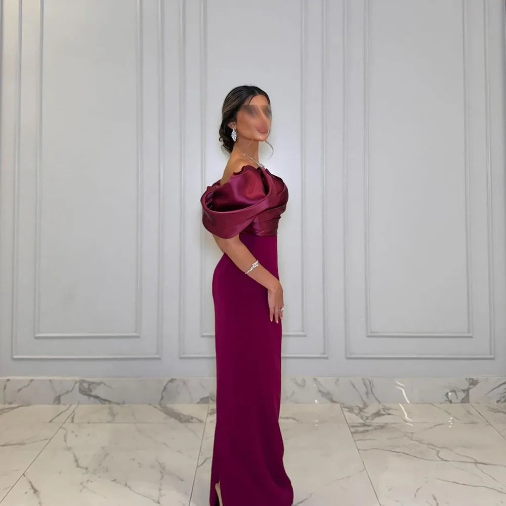 Evening Dress Off Shoulder Arabic Formal  Prom Gown Elegant  Long Mermaid Wedding Party Dress Women Customized