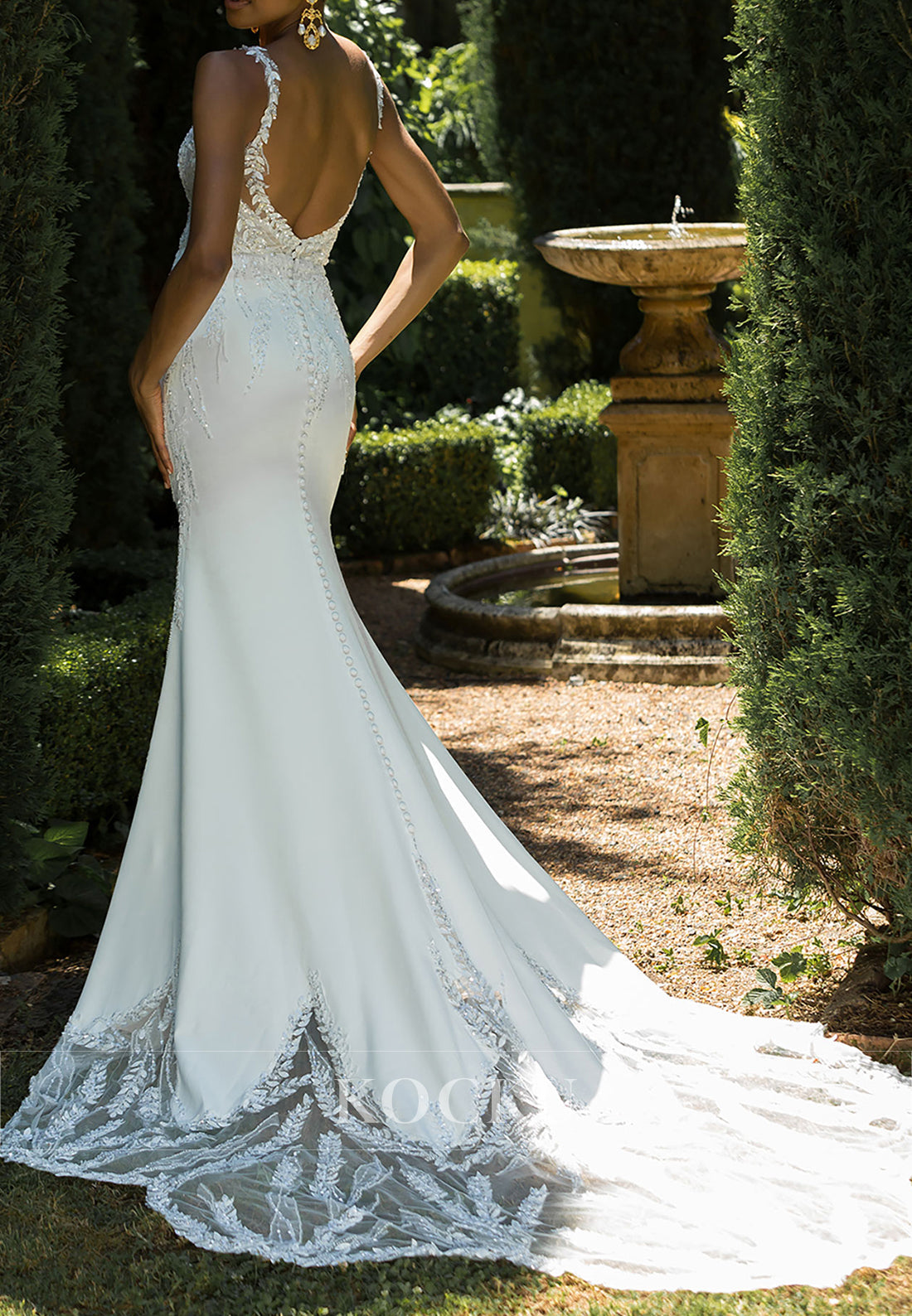 Romantic Off - Shoulder Bridal Gown with Lace Bodice, Mermaid Silhouette & Train