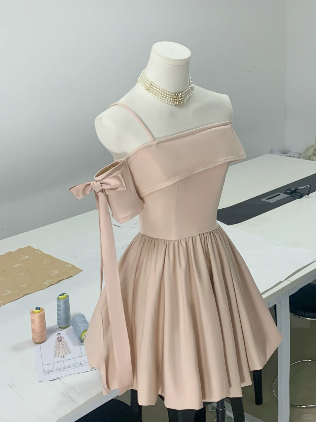 Elegant Off The Shoulder Pink A Line Short Party Dress Homecoming Dress D106
