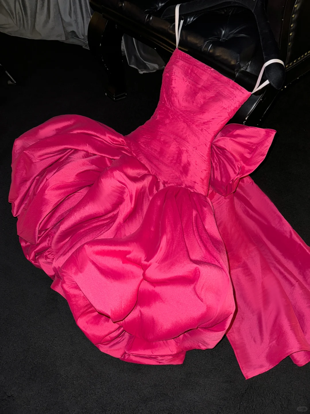 Cute Hot Pink Strapless Satin Pleated Satin Pleated A Line Homecoming Dress Short Birthday Outfits D158