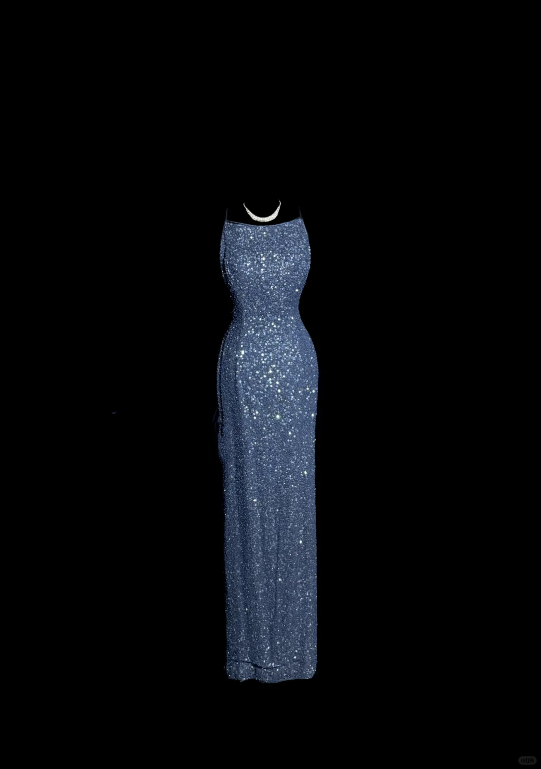 Vintage Mermaid Boat Neck Blue Sequin Backless Prom Gown Fairy Prom Dresses SD2911