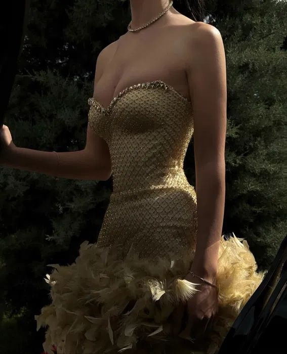 Gorgeous Sweetheart Strapless Sequin Beaded Feathers Blue Cocktail Dress A-Line Short Homecoming Dress  S876
