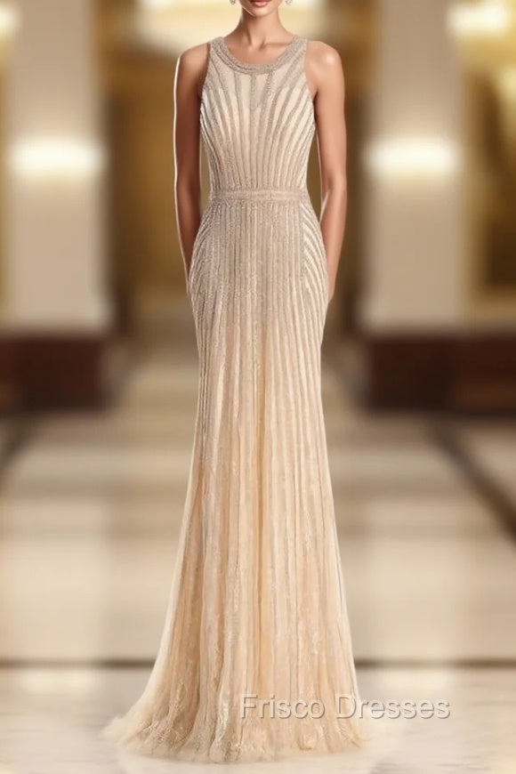 Cheap Formal Prom Dress Robe De Soiree Halter Gold Evening Party Dress