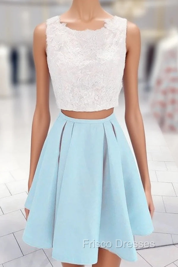 Cute Two Piece Homecoming Dress Swing Party Dress