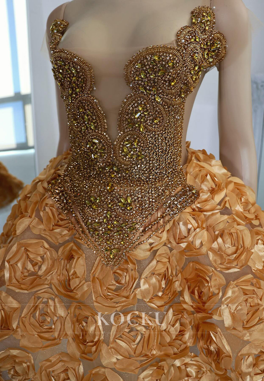 A-Line Short Sleeve V Neck Beaded Flowers Homecoming Dresses